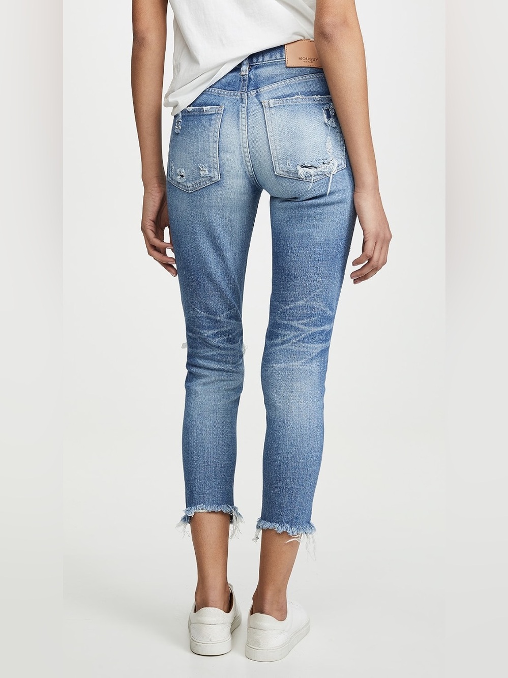 Moussy Vintage Ridgewood Distressed Cropped Skinny Jeans Size 25 Minimalist - Picture 2 of 9
